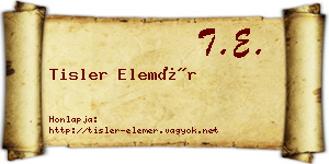Tisler Elemér névjegykártya