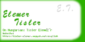 elemer tisler business card